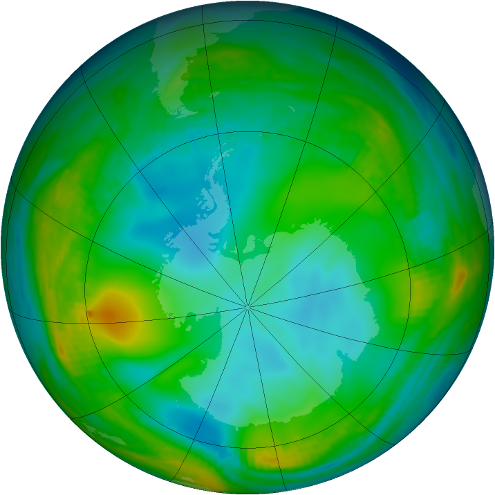 Antarctic ozone map for 10 June 1981